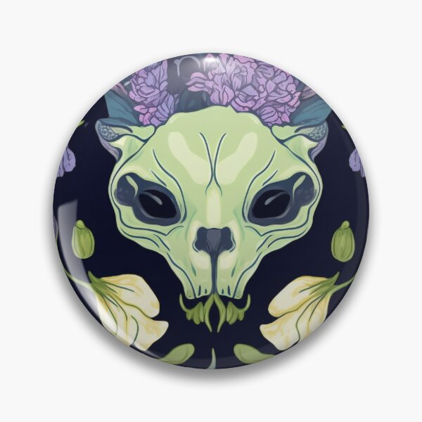 Item preview,  Calavera de gato y flores designed and sold by AngHellic.