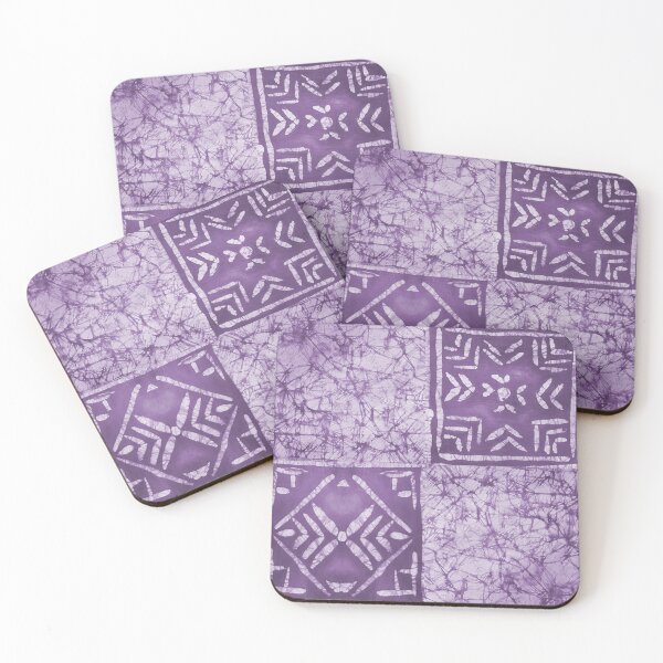 Artikelvorschau, Square Printed Geometric Batik Tie Dye Print - Purple entworfen und verkauft von SemDesigns1.