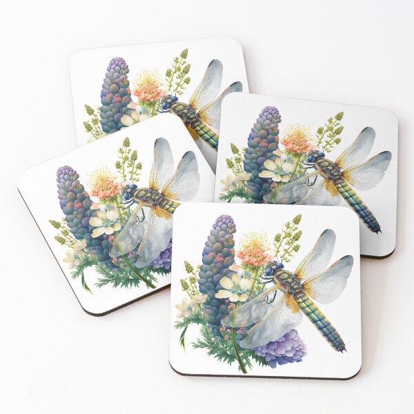 Item preview, Dragonfly Flower Garden  designed and sold by purplesensation.