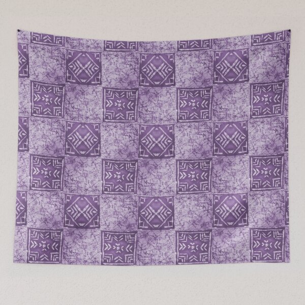 Artikelvorschau, Square Printed Geometric Batik Tie Dye Print - Purple entworfen und verkauft von SemDesigns1.