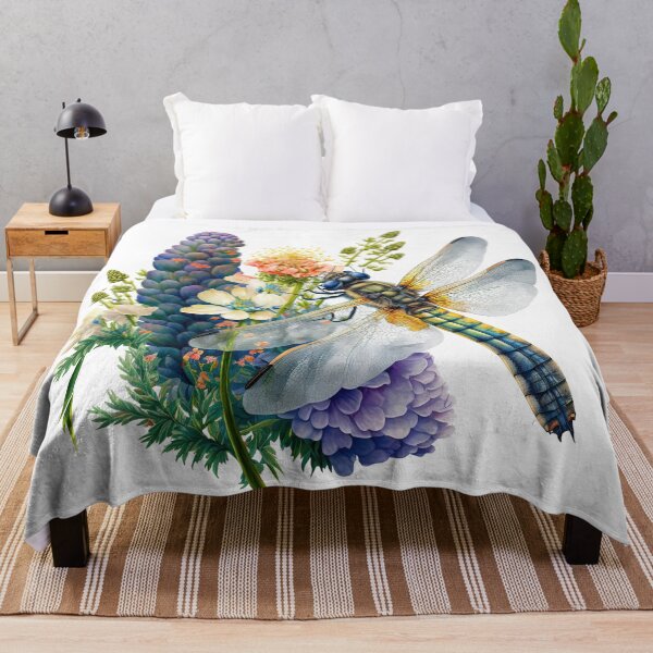 Item preview, Dragonfly Flower Garden designed and sold by purplesensation.