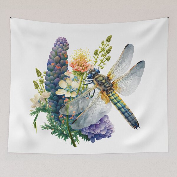 Item preview, Dragonfly Flower Garden  designed and sold by purplesensation.