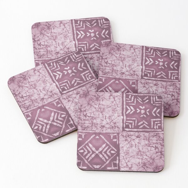 Artikelvorschau, Square Printed Geometric Batik Tie Dye Print - Dark Pink entworfen und verkauft von SemDesigns1.