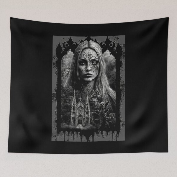 Item preview, Gothic Art - Gothic Beauty Painting - Gothic Horror Artwork designed and sold by ZickDezine.