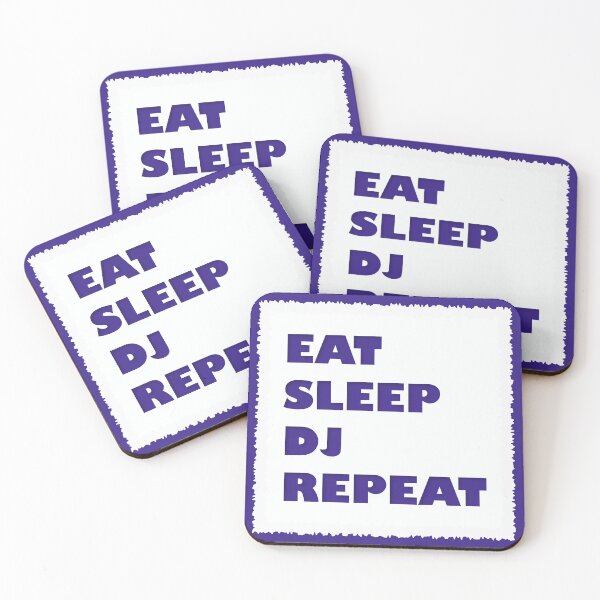 Item preview, Eat Sleep DJ Repeat, funny text design, music, gift for dj, disc jockey designed and sold by wondertree.