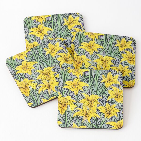 Item preview, Yellow lily pattern,lilies william morris style designed and sold by patterncrow.