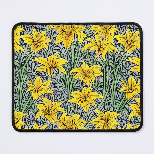 Item preview, Yellow lily pattern,lilies william morris style designed and sold by patterncrow.