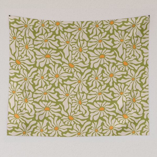 Item preview, Light green bloom. Retro floral pattern designed and sold by ReneMagritteArt.