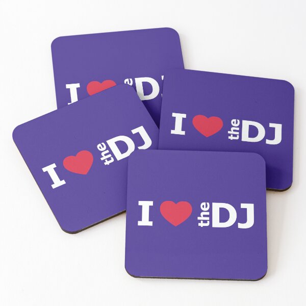 Item preview, I love the DJ, text design, music, gift for dj, disc jockey, red heart designed and sold by wondertree.