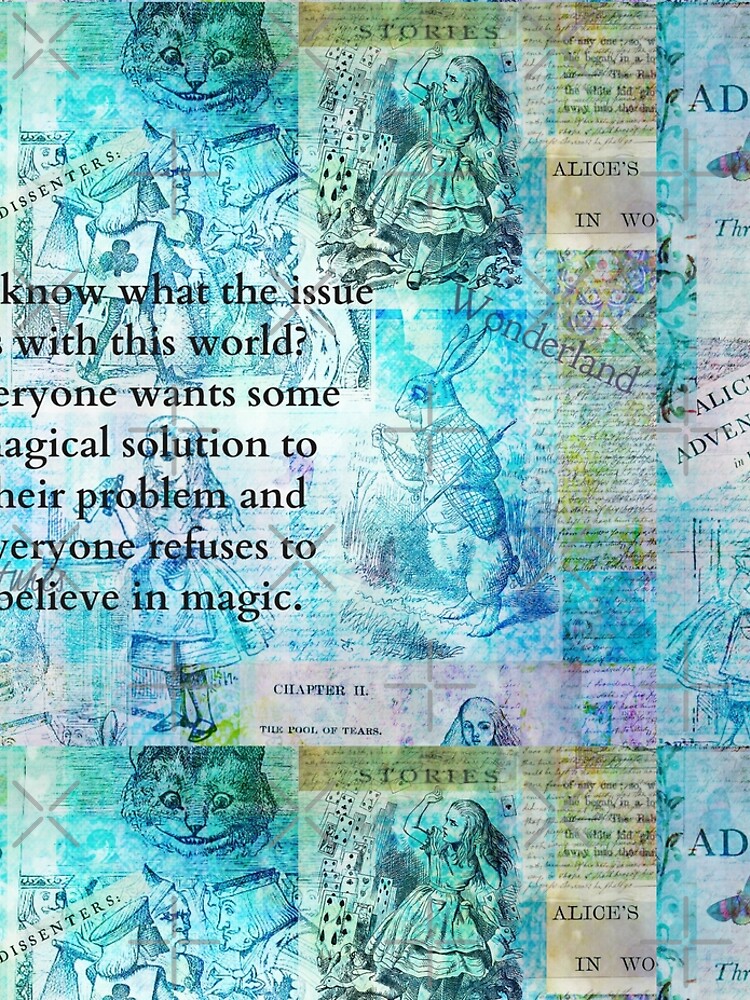Disover Alice in Wonderland magic quote Leggings