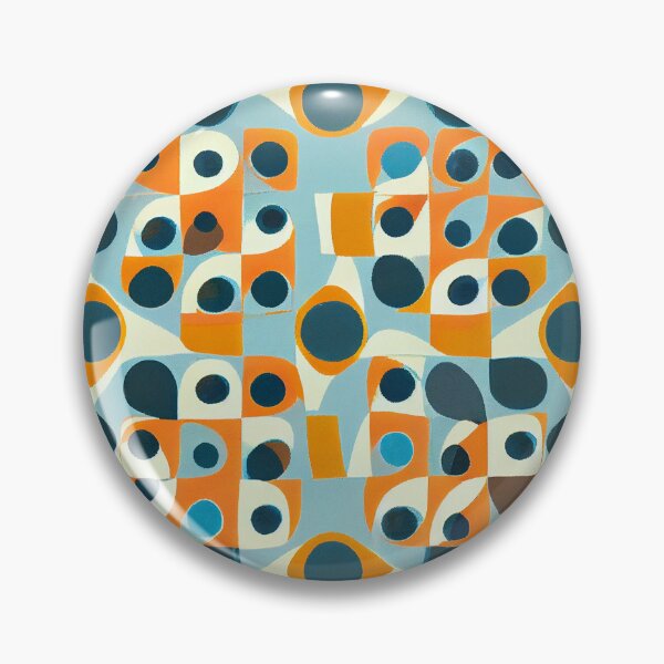 Artikelvorschau, Designer Square Vibrant Flat Midcentury Modern Pattern Digital Painting entworfen und verkauft von CodeAndColors.