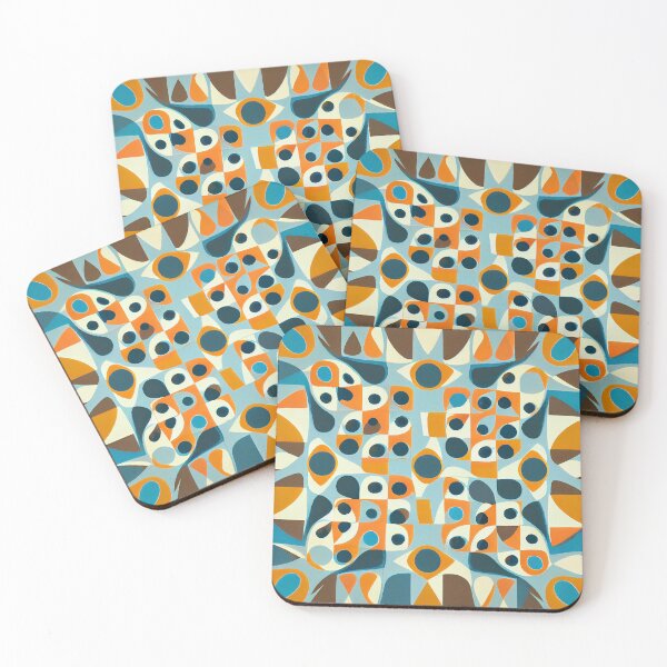 Artikelvorschau, Designer Square Vibrant Flat Midcentury Modern Pattern Digital Painting entworfen und verkauft von CodeAndColors.