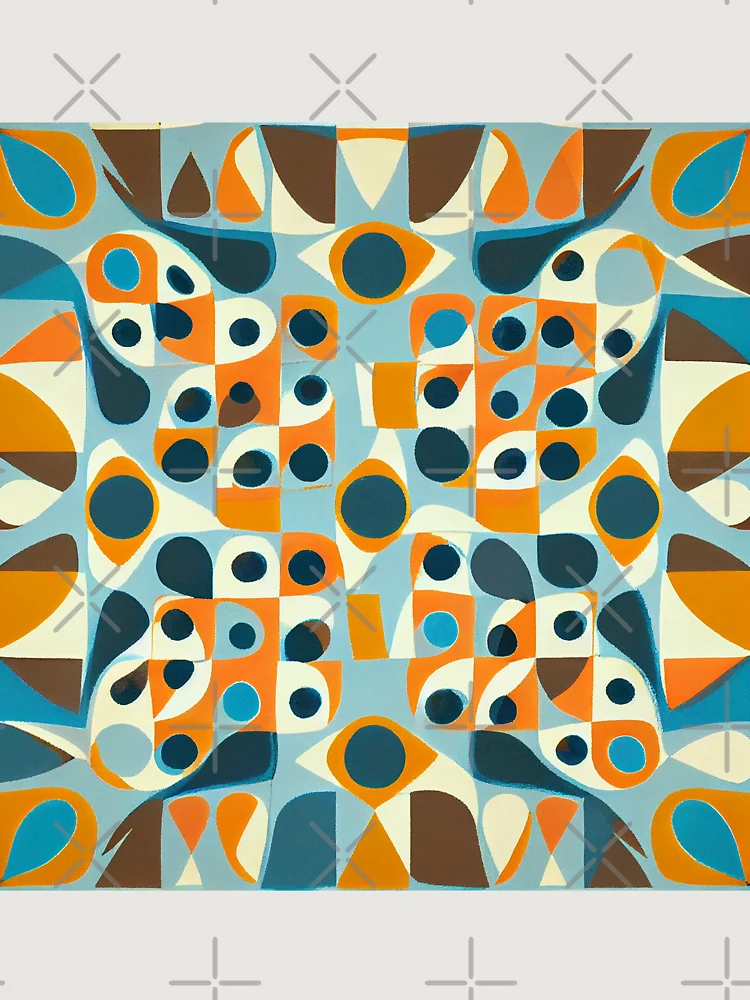 Thumbnail 6 von 6, Premium Oversized Pullover, Designer Square Vibrant Flat Midcentury Modern Pattern Digital Painting designt und verkauft von CodeAndColors.