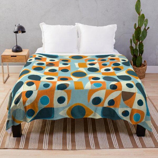 Item preview, Designer Square Vibrant Flat Midcentury Modern Pattern Digital Painting designed and sold by CodeAndColors.