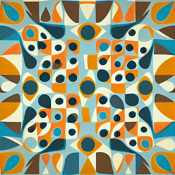 Vorschaubild zum Design Designer Square Vibrant Flat Midcentury Modern Pattern Digital Painting von CodeAndColors