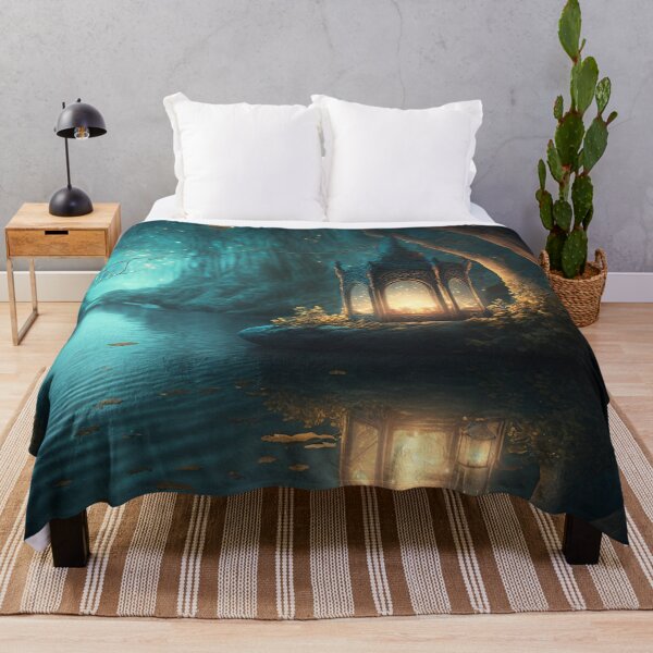Item preview, Enchanted Lantern Illuminates Magical Pond in a Fairytale Forest designed and sold by Dragonstrom.