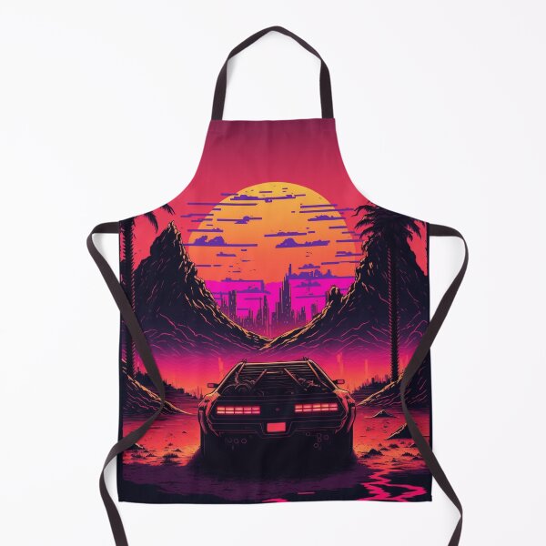 Item preview, Synthwave Sun DeLorean designed and sold by Nightarcade.