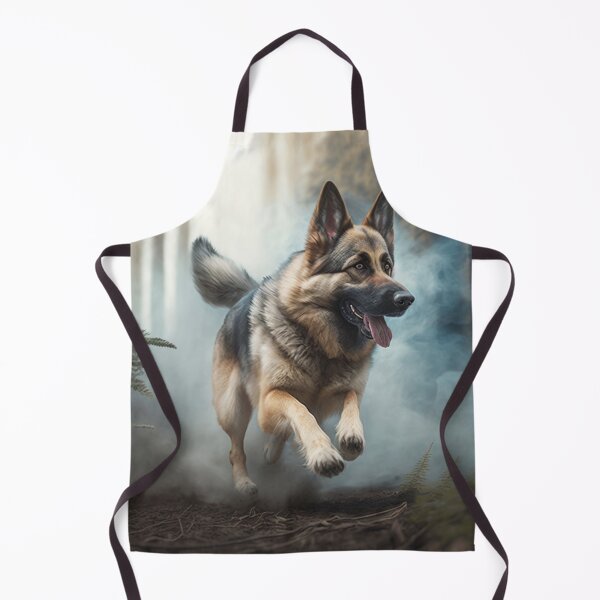 Item preview, Running with a German Shepherd in the Foggy Forest designed and sold by DaniFantasy.