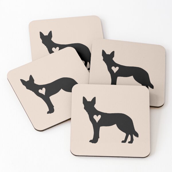 Item preview, Australian Kelpie Black Silhouette with Heart designed and sold by Omoozo.
