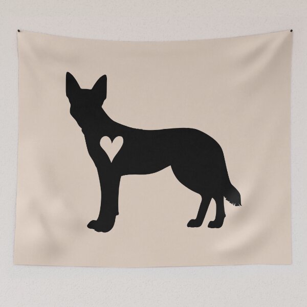 Item preview, Australian Kelpie Black Silhouette with Heart designed and sold by Omoozo.