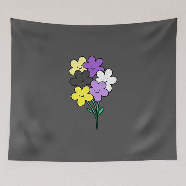 Item preview, Subtle Nonbinary Pride Flowers designed and sold by everything4eva.