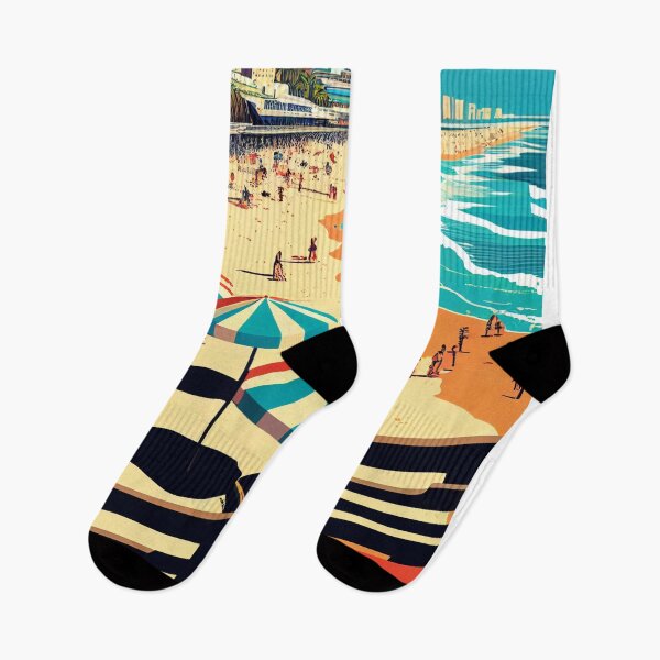 Item preview, Miami Beach coast, City, Coastal Wall Art, Printable Art or Gift, Surf Vibes, Summer, Contemporary designed and sold by Shaka-Surf-Tees.
