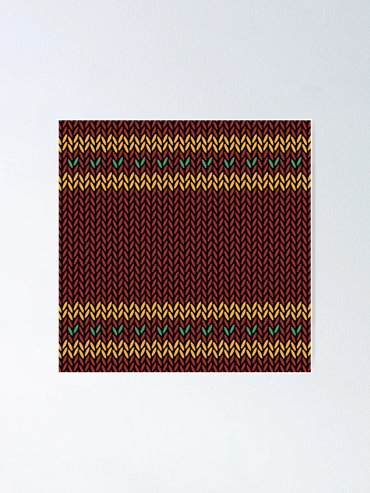 Thumbnail 1 of 3, Poster, Red Yellow Knitting Pattern designed and sold by Patternawy.