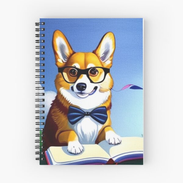 Item preview, Corgi with a bow tie reading a book designed and sold by IviBlack.