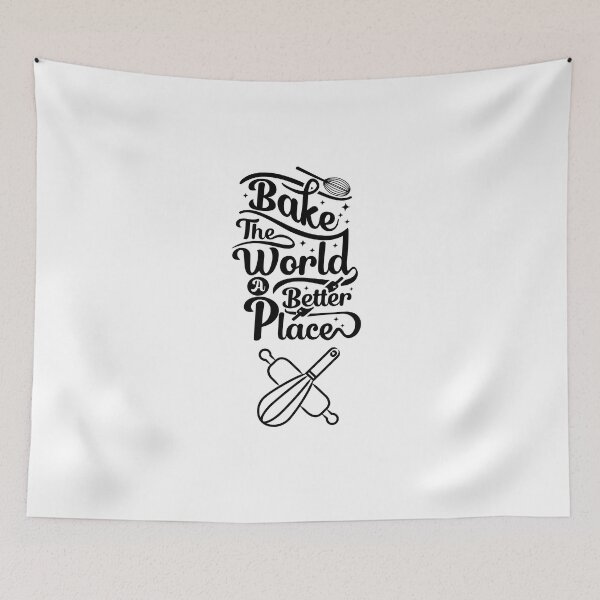 Item preview, bake the world a better place designed and sold by Speckledfrog.