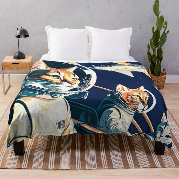 Item preview, Astronauta Gatos en nave espacial en el espacio Fantástico Anime japonés Retro 60s designed and sold by AIWanderer.