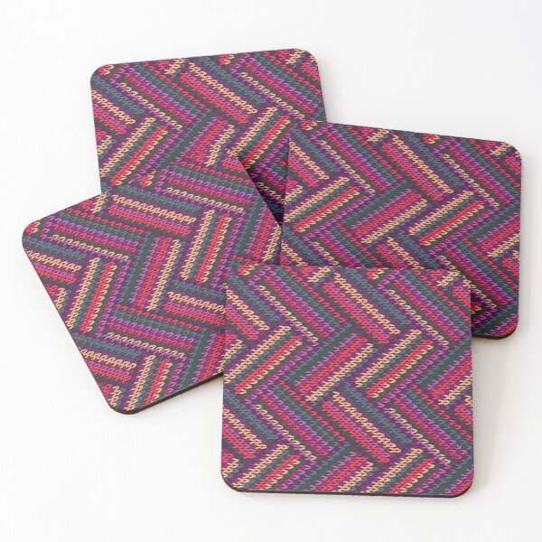 Item preview, Colorful Pink Blue Purple Knitting Pattern designed and sold by Patternawy.