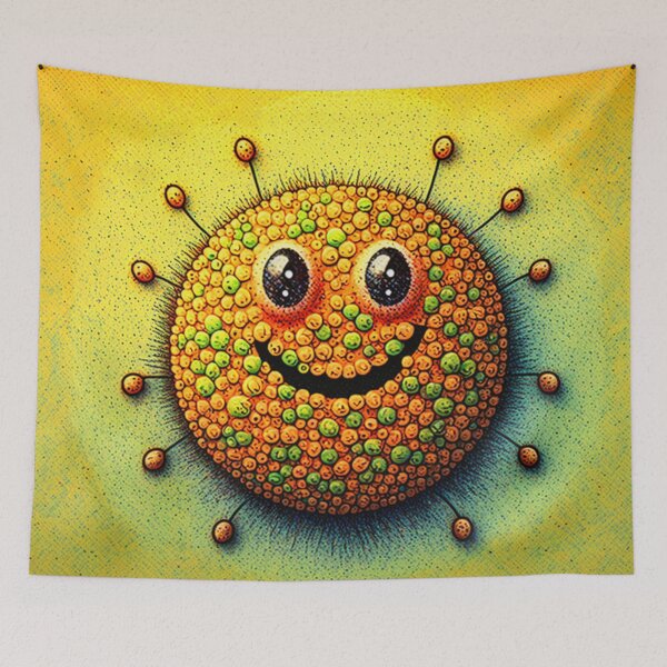 Item preview, Funny cartoon smiling sun on a background  designed and sold by PinkDahlia20.