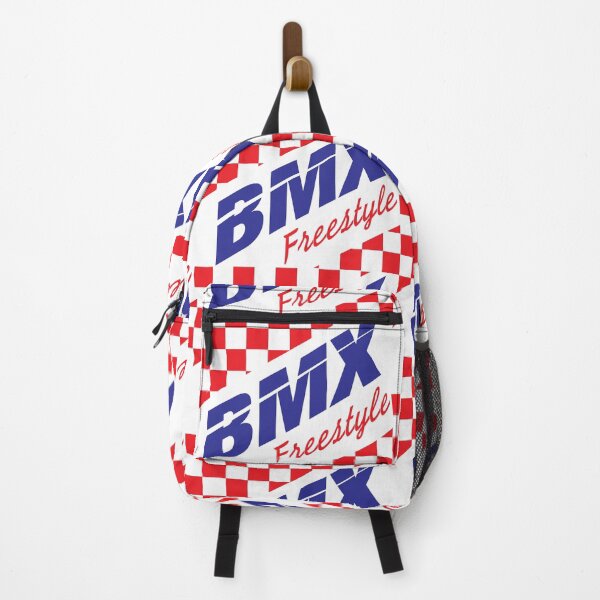 Item preview, BMX freestyle on red checkered flag style vintage designed and sold by Tong4130.