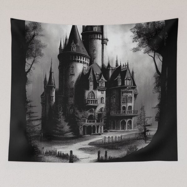 Item preview,  Dark Gothic Castle Artwork - Gothic Art - Gothic Drawing  designed and sold by ZickDezine.
