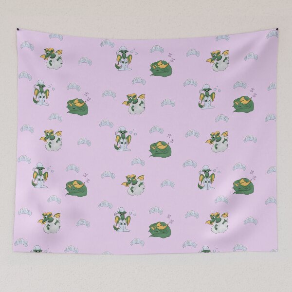 Item preview, Cute Sleepytime Dragon Pattern And Stickersheet designed and sold by nhitori.