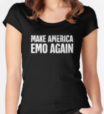Funny American Emo Design Women's Fitted Scoop T-Shirt