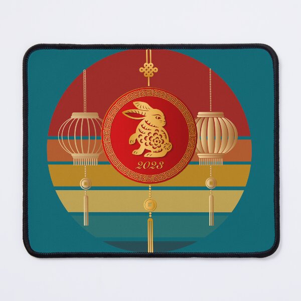 Item preview, chinese golden relief paper cut art rabbit and lantern,ornament designed and sold by MerryCrown.