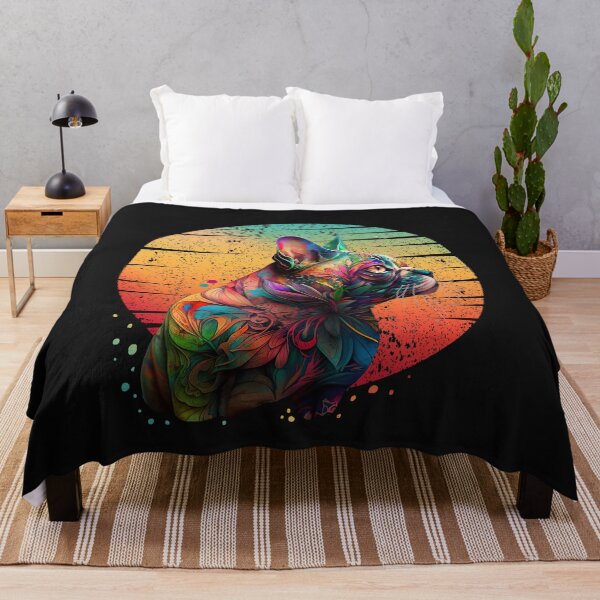 Item preview, Cat and Sunset Colorful cute watercolor, cat tattoo, rainbow color, colored, psychedelic designed and sold by Collagedream.