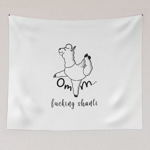 Item preview, Omm Fucking Shanti Llama Yoga Dancer Pose designed and sold by ArtDesign by KBK.