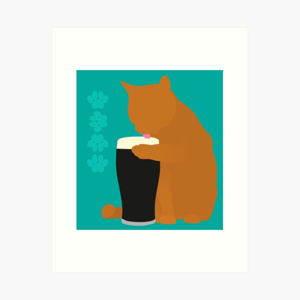 Item preview, Katze genießt ein Pint designed and sold by brenkinse.