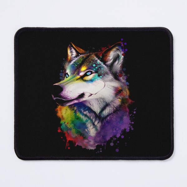 Item preview, Wolf's face colorful watercolor wolfhound designed and sold by Ascooepics.