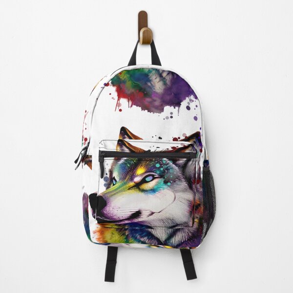 Item preview, Wolf's face colorful watercolor wolfhound designed and sold by Ascooepics.