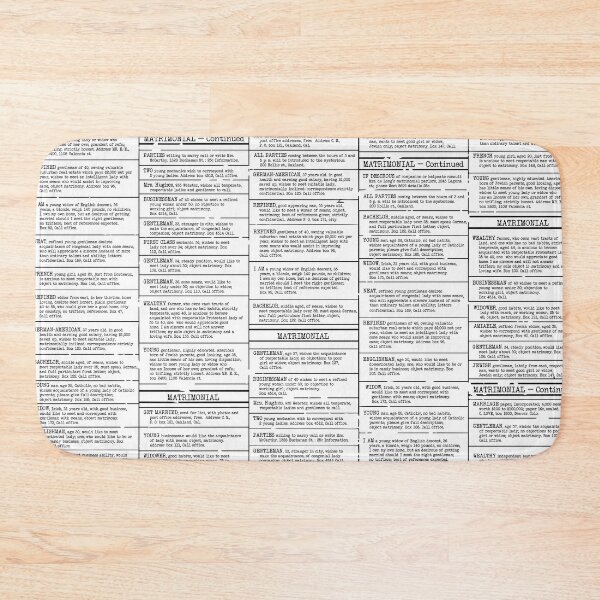 Item preview, vintage newsprint personal ads designed and sold by B0red.