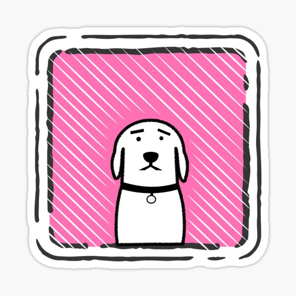 Cute little Dog waiting at the window (pink) Sticker