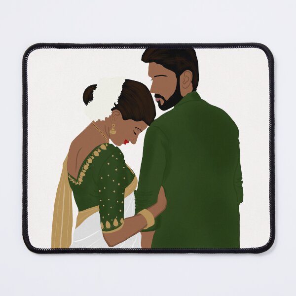 Item preview, romantic girl head on boy shoulder,Woman Resting Head On Shoulder Of Man designed and sold by ThePurplePrints.