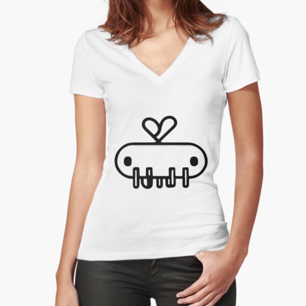 Simple Lines, Minimal, Paperclip Fitted V-Neck T-Shirt