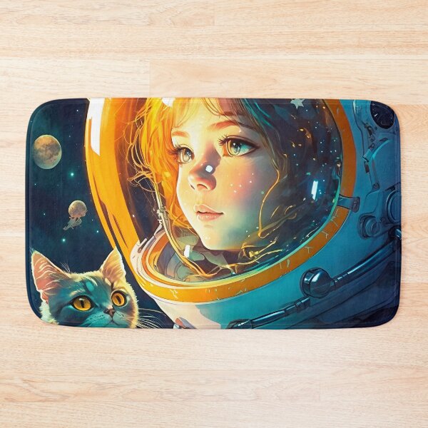 Item preview, Girl & Сat in Space Fantastic Anime Retro 70s designed and sold by AIWanderer.
