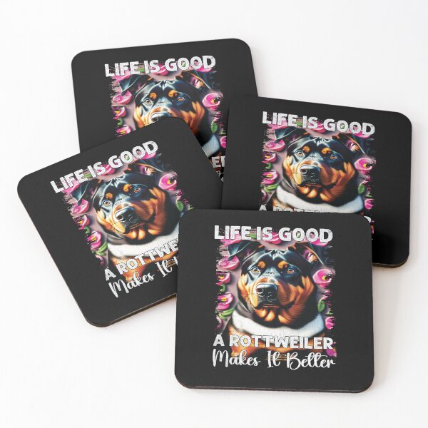 Item preview, Life is good a Rottweiler makes it better Funny Dog Lover  designed and sold by Trendy Valley .