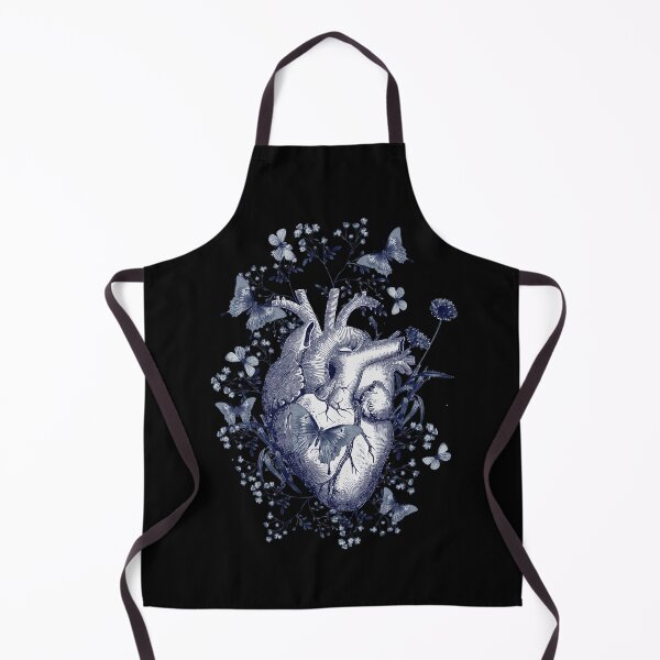 Item preview, Blue navy, Floral and butterflies with Human Heart in love, vintage effect watercolor pink flowers, Heart, anatomical Human heart designed and sold by Collagedream.