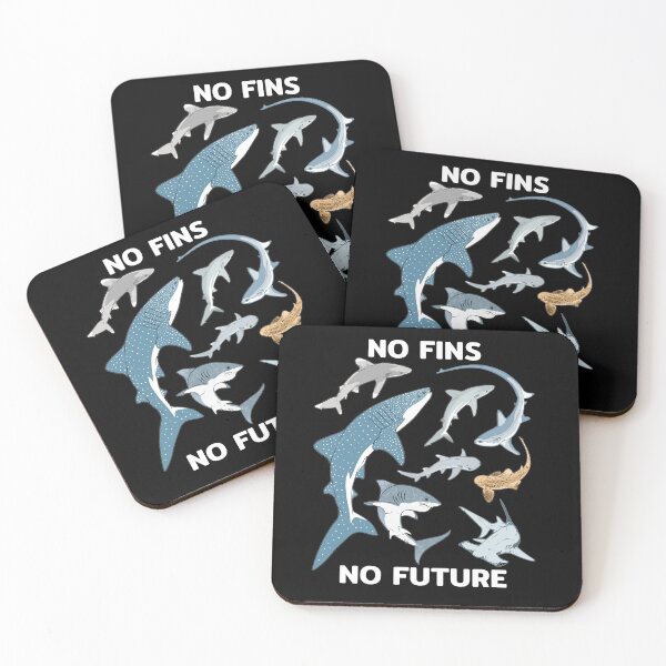 Item preview, Whale Shark Great White Shark Hammerhead Shark No Fins No Future designed and sold by NicGrayGraphic.